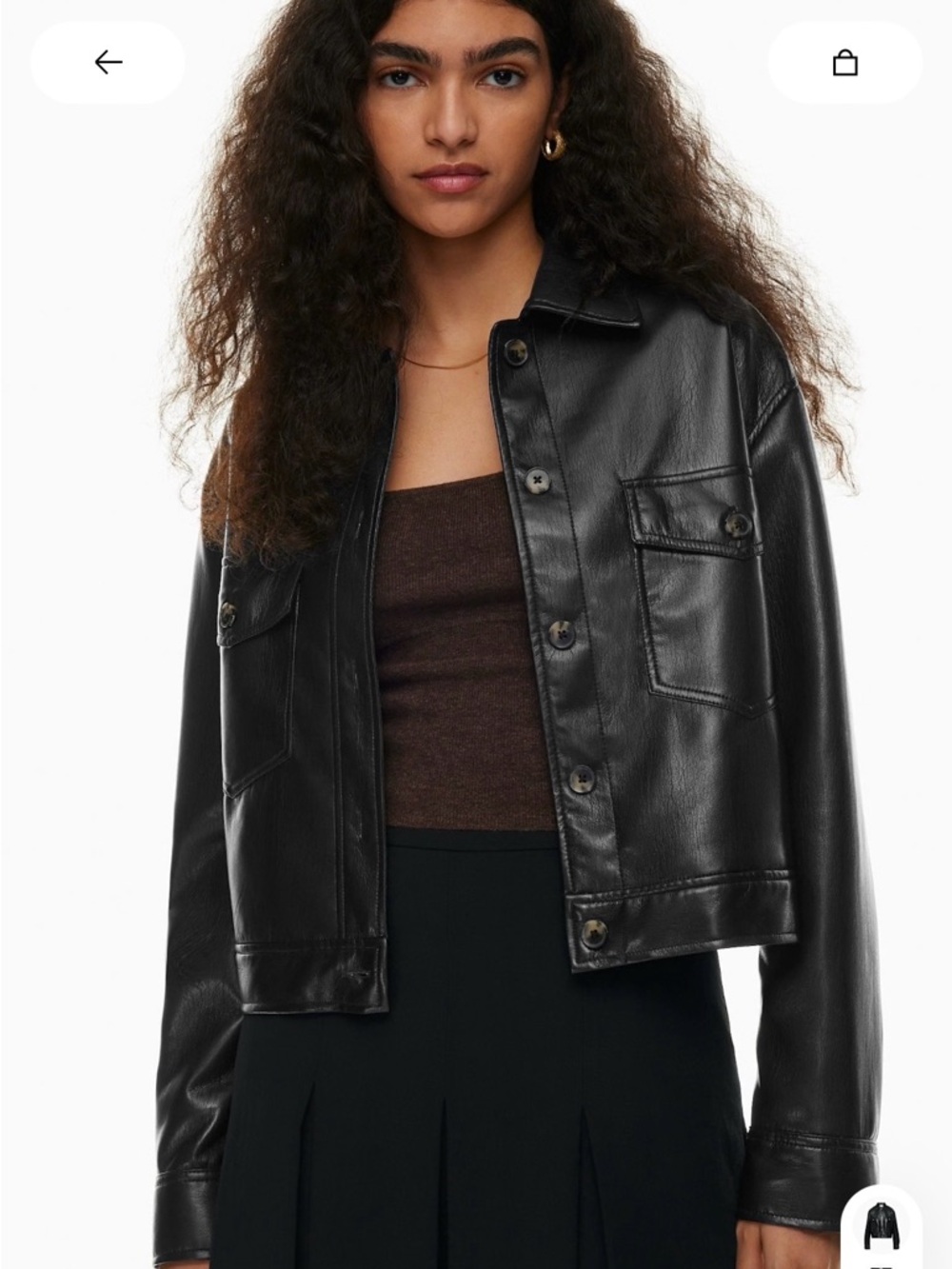 Wilfred Autumn Black Vegan Leather Button-Front Jacket